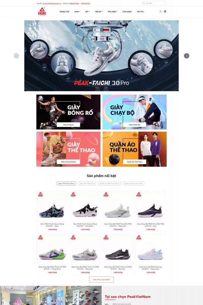 Thiết kế website PeakSport