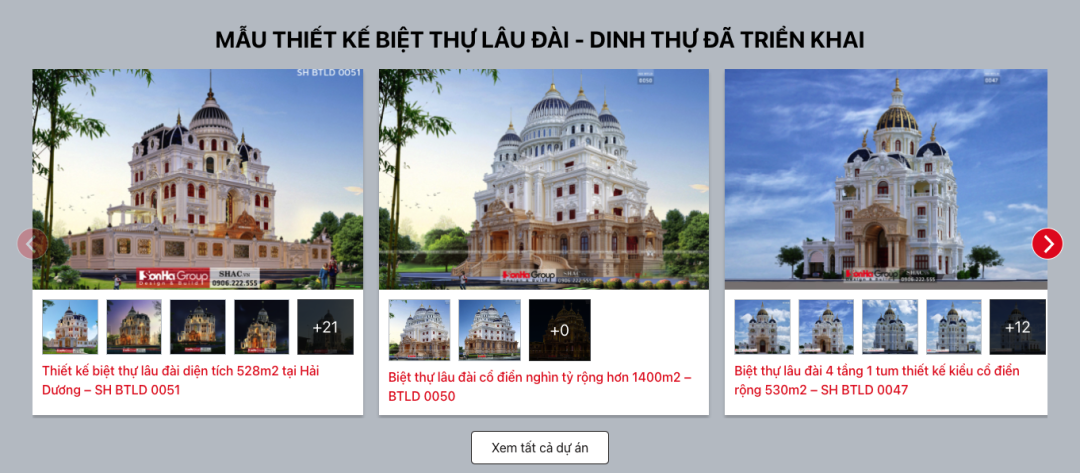 Danh sách dự án nội thất đã thi công trong SHAC
