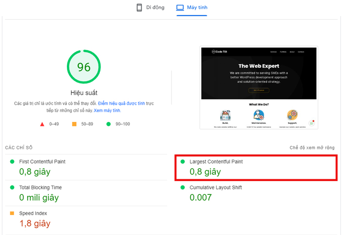 Largest Contentful Paint là gì? 1 largest contentful pain
