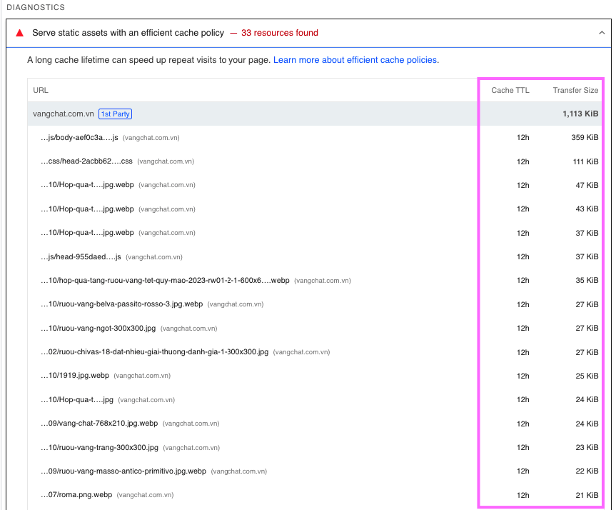 Khắc phục lỗi "Eliminate render-blocking resources" khi kiểm tra Page Speed 1 Giao diện kiểm tra website báo lỗi Eliminate render-blocking resources trên PageSpeed